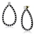 thumbnail image 1 of Boucles d'Oreilles IP Or & IP Noir en Acier Inoxydable avec AAA Grade CZ in Clear, 1 of 1