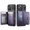 Purple, variant on For iPhone 17 Pro Max Phone Case,2-in-1 Magnetic Removable Card Holder,Compatible With Mag-Safe,PU Leather + TPU + PC Hybrid Shockproof Anti-fall Protection,Durable Phone Case,Black