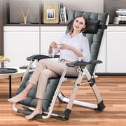 MOPHOTO Zero Gravity Chair Camping Recliner Lawn Recliner, Patio Lounger Chair, Outdoor Portable Chaise with Detachable Soft Cushion, Cup Holder, Headrest
