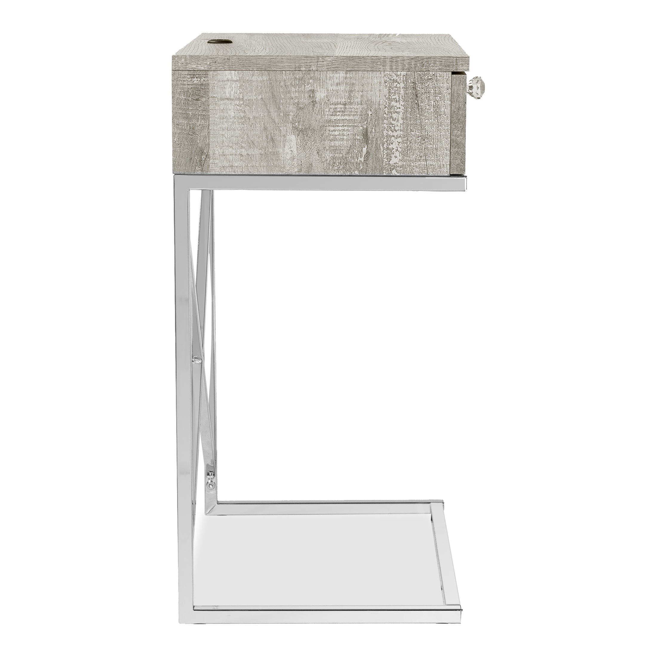 Furniture of America Fonda End Table with USB, Light Gray