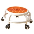 thumbnail image 3 of Taburete de ruedas universal, taburete de asiento de rodillo bajo, cambio de zapatos móvil, taburete giratorio de 360 degree de bajo ruido para barbería, Naranja Gloria Asiento rodante bajo, 3 of 9