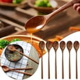 thumbnail image 2 of SXcggal Set Of 6 Pieces Long Wooden Spoon Natural Wooden Soup Spoon For Dinner Lunch, 2 of 7