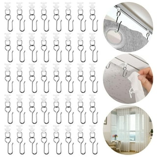 24 PC Clear Shower Hooks Rings Plastic Curtain Rod Clips Round Drapes Bathroom