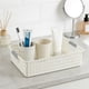thumbnail image 4 of Cesta de Almacenamiento Plástica, Organizador Multiusos Impermeable con Asas, Apilable para Baño, Ducha, Lavandería, Juguetes 23.5x15.5x7.6cm Blanco, 4 of 6