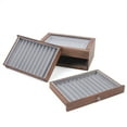 thumbnail image 3 of 34 Slots Walnut Wood Fountain Pen Display Case Holder Box w/Clear Transparent Top for Home Shop, 3 of 11