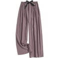 thumbnail image 4 of Ashirexll Womens Summer Pants, Loose Wide Leg Pants Elastic Waist Drawstring Solid Color Casual Pants for Women, 4 of 4