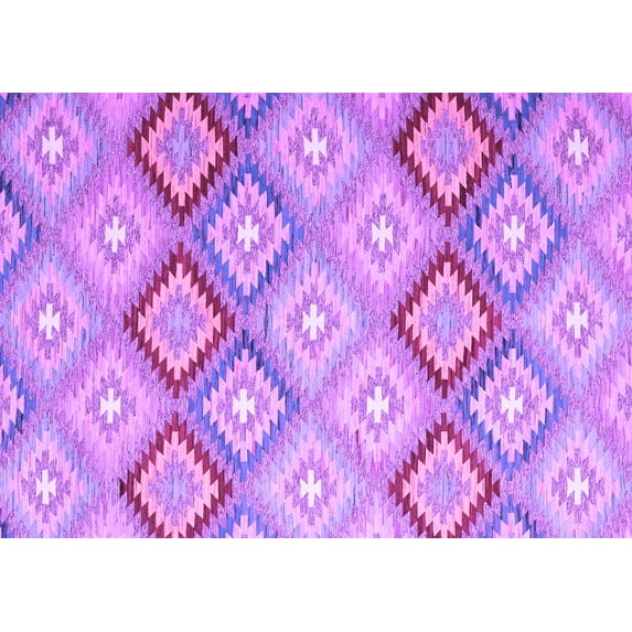 Ahgly Company Indoor Rectangle Southwestern Purple Country Area Rugs, 5' x 8'