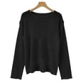 thumbnail image 2 of YVNAURA Boat Neck Mesh Top for Women Sheer See Through Blouse Long Sleeve Open Knit Lightweight Crochet Pullover Summer Layering Tee Festival Vacation Outfit, Black,M, 2 of 7