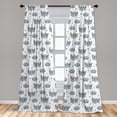thumbnail image 4 of Ambesonne Jungle Babies Curtains, Sloths Clouds Leaves, Pair of 28"x84", Pale Ceil Blue Camel, 4 of 4