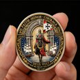 thumbnail image 1 of shyuyusa Crusader Pattern Metal Challenge Coin, Antique Engraved Token for Faith Collection Desktop Retro Artistic Craft Ornament, 1 of 6