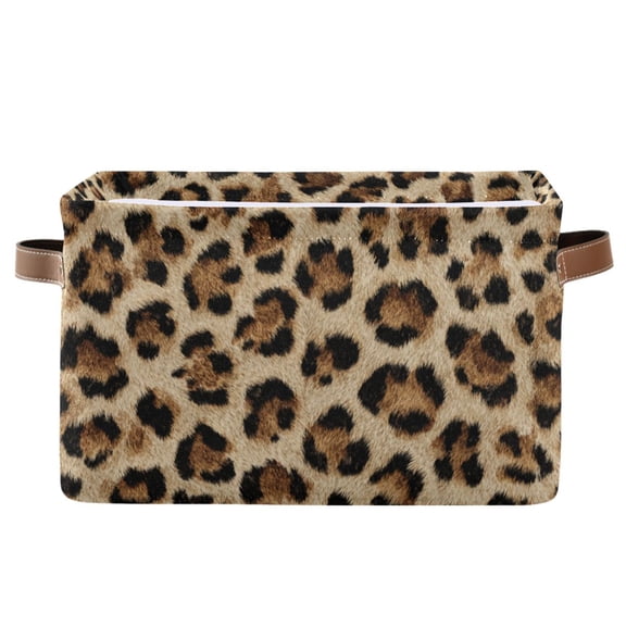 Square Storage Basket Home Storage Bins Bedroom Storage Basket Closet Storage Fashionable and Durable Leopard Pattern