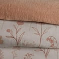 thumbnail image 5 of Ultra-Soft Queen/King Size Sherpa Blanket, Cozy and Warm Double-Sided Plush Blanket, Peach and White with Floral Design, Bremen, 87" x 98", Machine Washable, 5 of 7