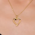 thumbnail image 3 of Gem Stone King 18K Yellow Gold Plated Silver Black Diamond and Pink Sapphire Heart Pendant Necklace for Women | 0.19 Cttw | Gemstone April Birthstone | Round 3.5MM | With 18 inch Chain, 3 of 6