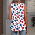 thumbnail image 4 of Womens 250 Anniversary Shirts American Flag Print Sleeveless Scoop Neck Botton Down Tunics Patriotic Stretchy Summer Casual Wear Tops,XL,#01 Watermelon Red, 4 of 5