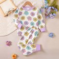 thumbnail image 3 of Enyan Baby Girl Outfit 3 6 12 18 24 Months 2T 3T Girl Clothing Set Bowknot Printed All-over Sweatshirt Joggers Set,2-3 Years, 3 of 7