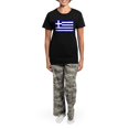 thumbnail image 4 of CafePress - Greece Flag Women's Dark Pajamas - Women's Short Sleeve Print T-Shirt and Pants Dark Cotton Pajama Set, 4 of 7