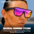 thumbnail image 4 of GRINDERPUNCH Polarized Shield Sunglasses for Men & Women Flat Top Oversized Square Lens UV400 Protection - Purple, 4 of 10
