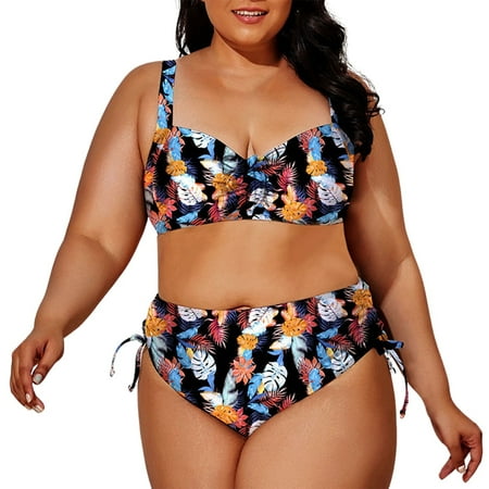 Blphud plus Size Bikini Underwear Bikini Women s Sexy Bikini plus Size Lace Up Color Optional Split Swimsuits Bikini Women Sexy Swimwear Triangle Bikini Sets Camouflage XL