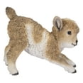 thumbnail image 3 of Garden Decor Animal Statue Small Brown & White Baby Lamb Playing, 3 of 5