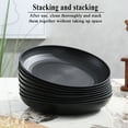 thumbnail image 6 of ReaNea 9" Black Plastic Plates 8 Pieces, Unbreakable and Reusable Large Deep Dinner Plates, Light Weight Easy to Carry for Camping,Travel, Pinic, 6 of 7