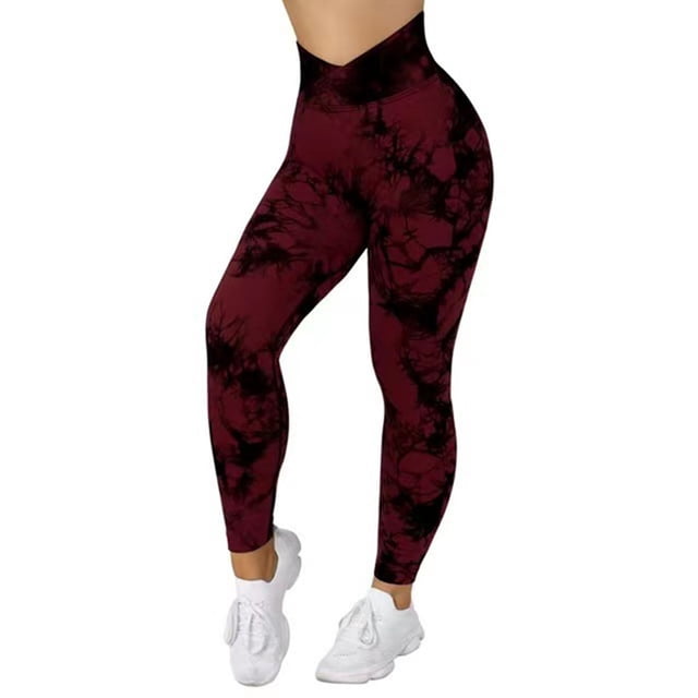 Gibobby Leggings de yoga para mujer Pantalones de yoga ajustados de cintura alta para mujer Pantalones de yoga deportivos para mujer(Rojo,M)