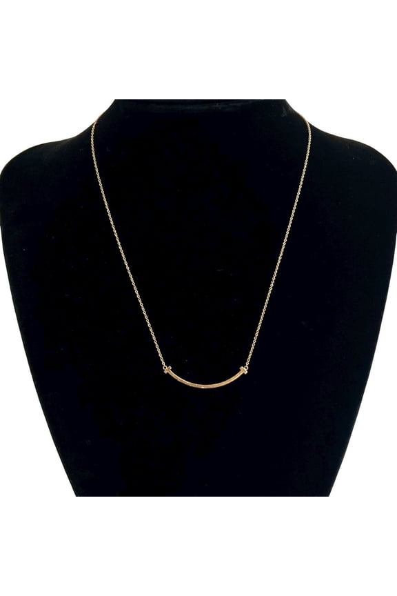 Pre-Owned TIFFANY & Co. Tiffany T Smile Necklace 18K Gold Chain Pendant Choker... (Good)