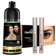 thumbnail image 2 of (3 pack) Herbishh Dark Brown Shampoo, Hair Dye Shampoo 3 in 1, 100% Grey Coverage, Demi-Permanent Hair Color for Men & Women, With Eyelash & Eyebrow Enhancing Serum Combo, 2 of 6