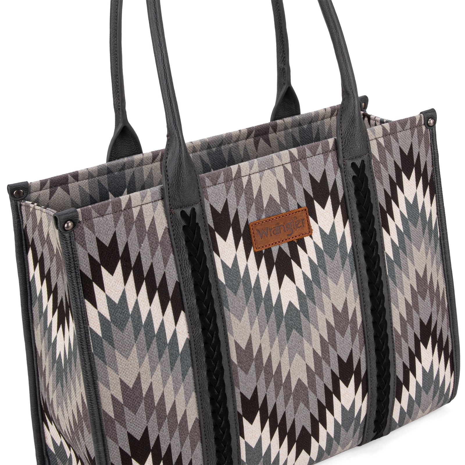Wrangler Aztec Tote Bag for Women Western Top Handle Handbags and Purses, Gray