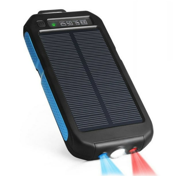 Solar 10000mAh Power Bank with Dual USB Solar Panel Charger for