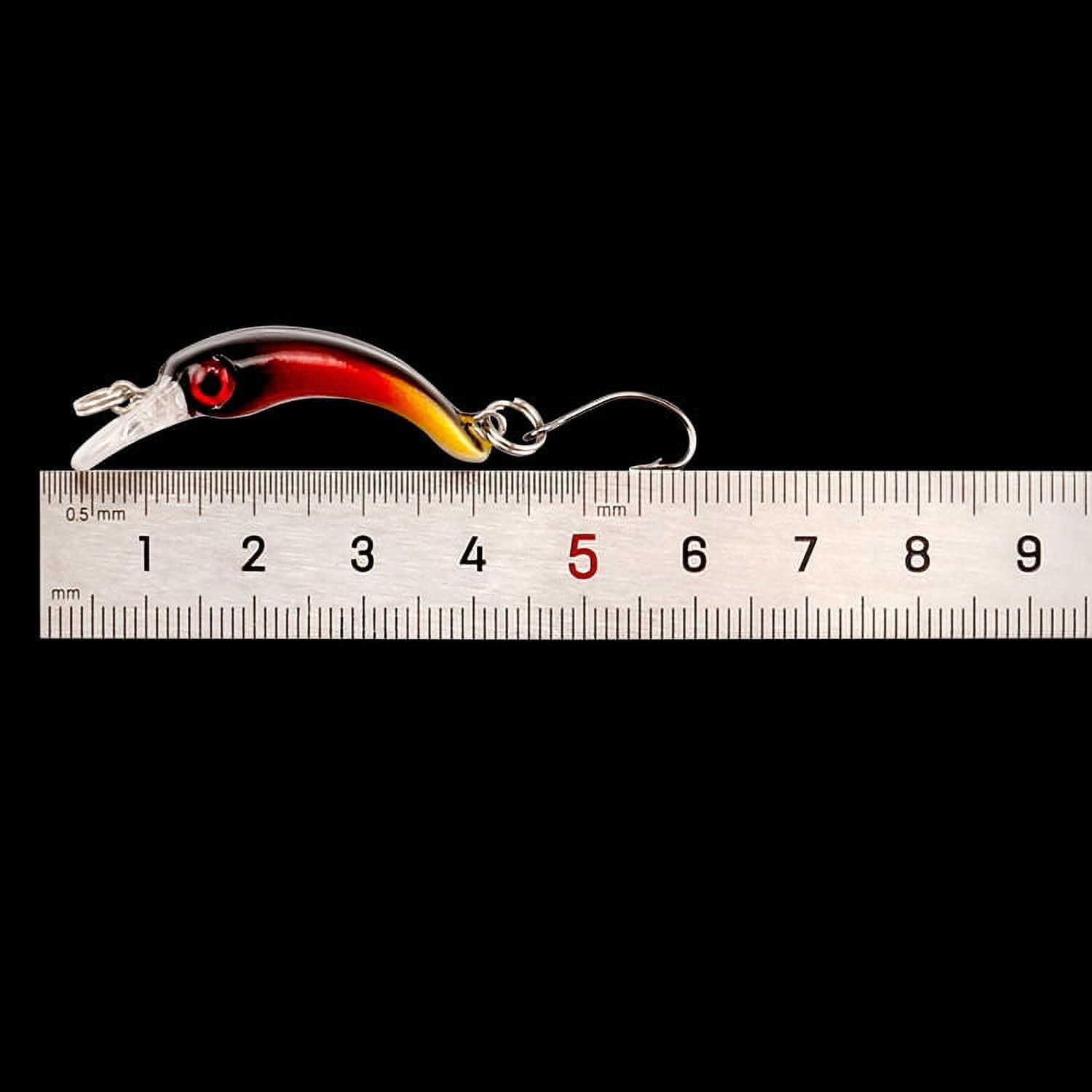 2PC Fishing Lures Jigs 1.5g Small Minnow Lure Micro Bait Mini Bow Single Hook Lure Fake Bait Rock Craw Micro Casting Type