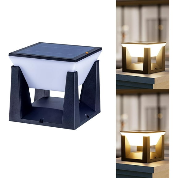 Solar Post Cap Lights - Waterproof LED Pillar Lamps for Fence, Deck, Gate Posts - 2 Levels Brightness, Dusk-to-Dawn, Perfect for Patio, Porch, Lawn, Yard