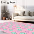 thumbnail image 2 of ODIKA 6'x9' Machine Washable Non-Slip Area Rug, Zen Garden Moss Stone with Meditation Sanctuary Artistic High Traffic Rug with Pad, Pink, 529318, 2 of 8