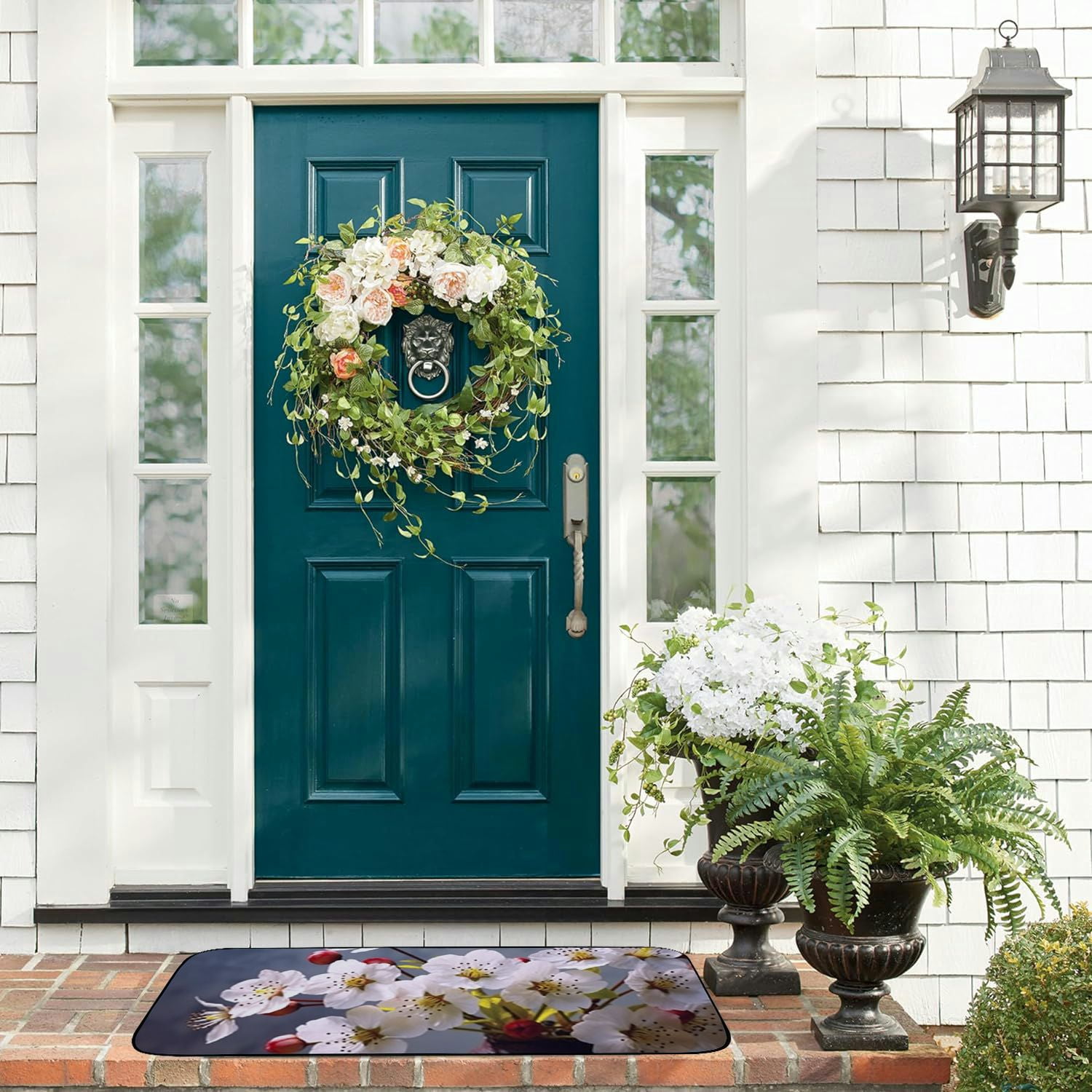 Qinduosi Decorative Door Mat, Door Mat with Non-Slip Rubber Backing, Easy Cleaning, Traps Dirt, for Entry, Patio, Garage - Flower Nature Plant No One Garden 19.68*47.24 in