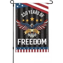 250 Years America Garden Flag - 12x18 Inch 250th Anniversary USA Yard Banner - 1776-2026 - 250 Merchandise - Double Sided Linen Flag for Outdoor Lawn Decor