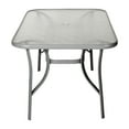 thumbnail image 6 of BizChair Commercial Grade 35" x 59" Rectangular Patio Table with Tempered Glass Top with Umbrella Hole and Steel Tube Frame in Silver, 6 of 12