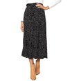 thumbnail image 2 of Falda plisada de lunares de cintura alta para mujer Midi Maxi Swing Falda negra grande kaili Sencillez, 2 of 5