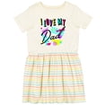 thumbnail image 3 of Inktastic I Love My Dad 80s Retro Style Girls Toddler Dress, 3 of 5