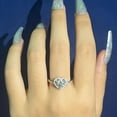 thumbnail image 5 of 1 Carat Moissanite Engagement Rings, Brilliant Round Cut Lab Created Diamond Rings, 925 Sterling Silver 18K White Gold Plated Moissanite Wedding Promise Heart Rings, 5 of 7
