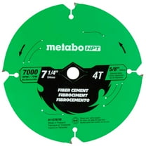 Metabo HPT Circular Saw Fiber Cement Blade, 7-1/4-Inch, 4-Tooth, Industrial High Performance Tungsten Carbide, PTFE Coating, Laser-Cut Expansion Slots, 115761M