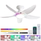 thumbnail image 1 of Ventilador de techo Kviflon de 38 pulgadas con control remoto/app de luces, color blanco, 1 of 9