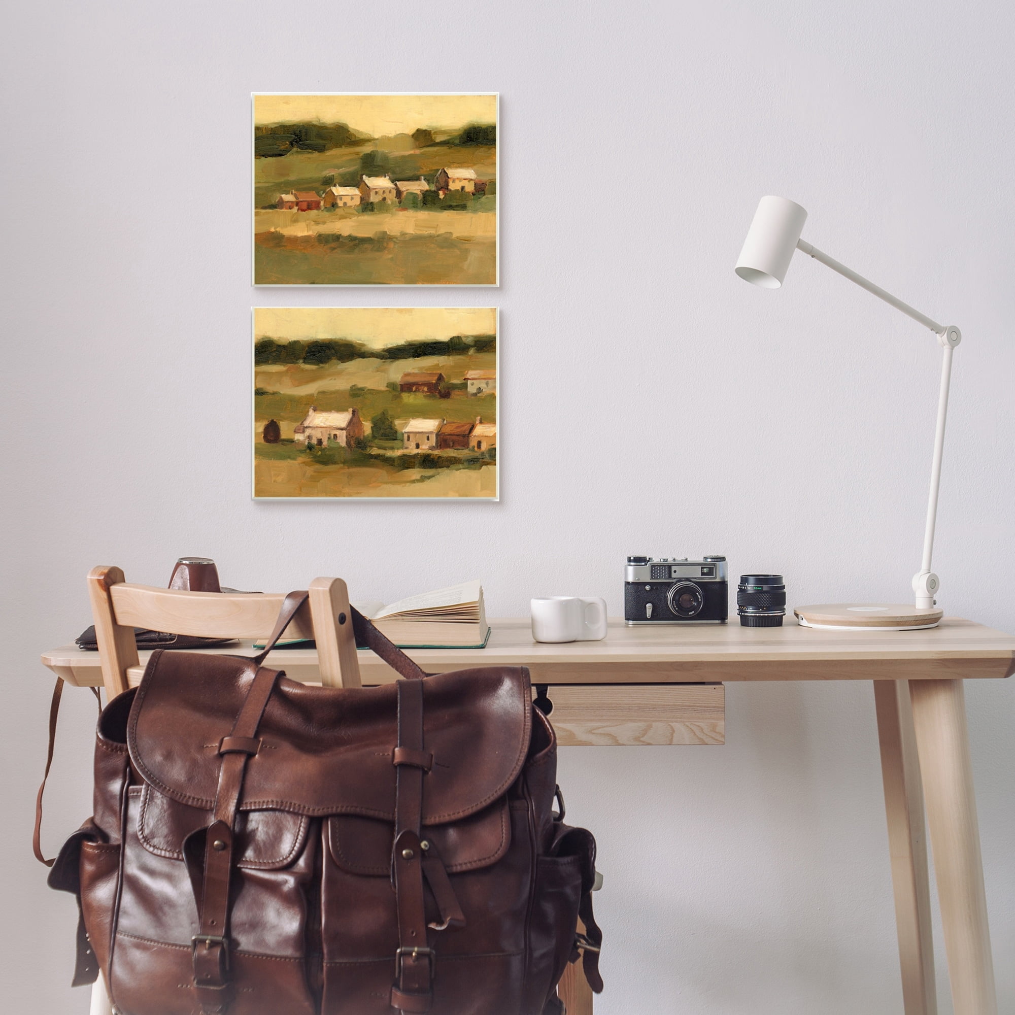Stupell Industries Warm Cottage Hill Landscape Rolling Fields Gray Framed by Ethan Harper