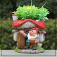 thumbnail image 1 of SINTECHNO Cute Gnome with Mushroom House Flower Pot Planter, 1 of 1