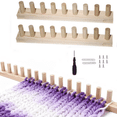 thumbnail image 1 of GUOOL Wooden Knitting Loom Easy Assembly DIY Blanket Maker for Beginners & Experts 2 Section, 32Inch x 1.97 Inch x 2.76Inch Chunky Knitting Blanket Loom, 1 of 9
