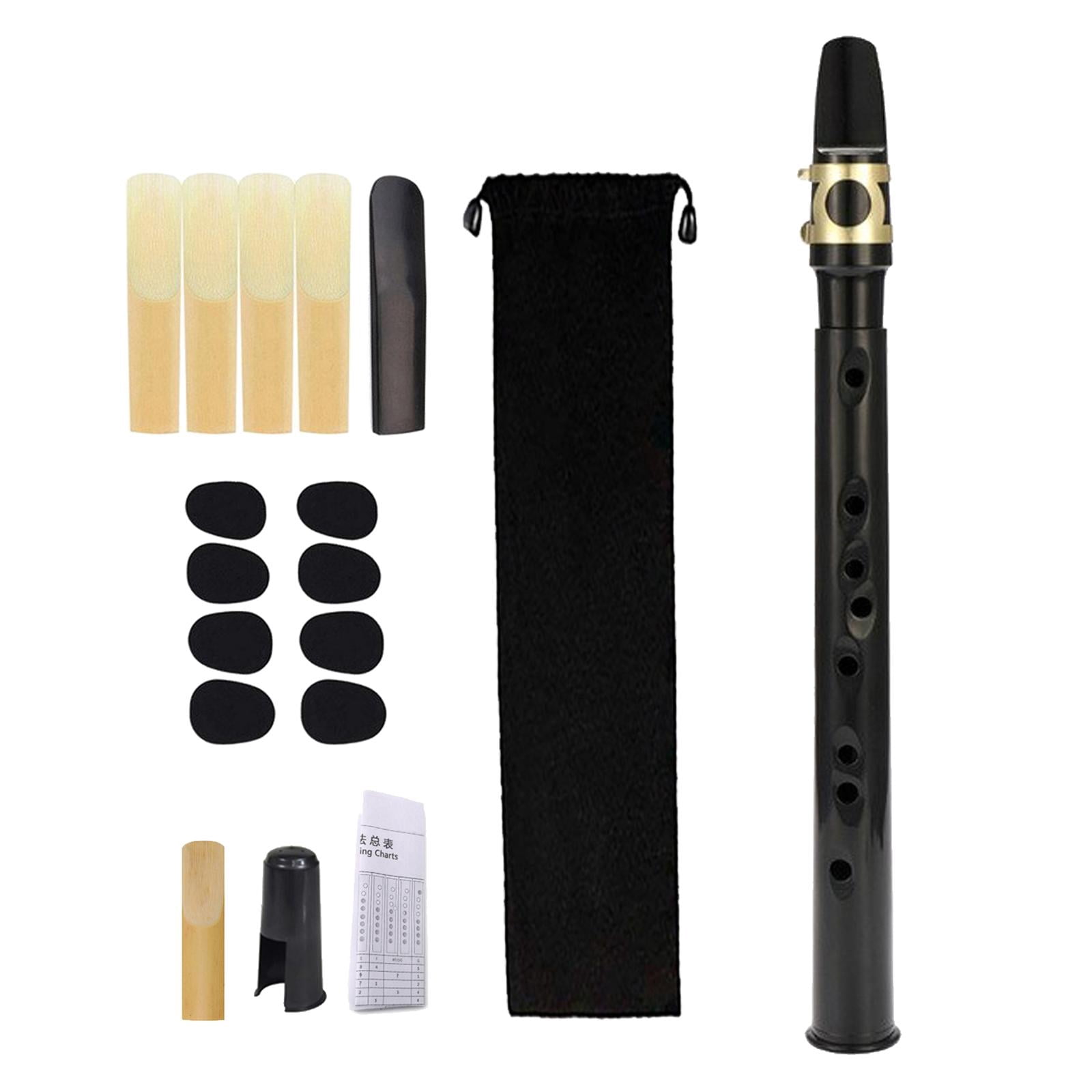 Pocket Saxophone with Mouthpiece Reeds Easy to Play Mini Sax Woodwind Instrument Portable Saxophone for Amateurs Kids Adult black