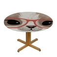 thumbnail image 3 of Cute Sloth Round Fitted Tablecloth Funny Lovely Animal Pink Grey Cartoon Doodle Comic Art Elastic Edge Tablecloth Waterproof Oilcloth, 3 of 8