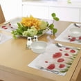 thumbnail image 4 of Ambesonne Floral Place Mats Set of 4, Romantic Tulip Blossoms, Standard Size, Vermilion Green Peach, 4 of 6