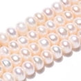 thumbnail image 2 of Natural Cultured Freshwater Pearl Beads Strands Rondelle Creamy White 6~7x4~5mm Hole: 0.5mm 77pcs/strand 14.96inch(38cm), 2 of 5