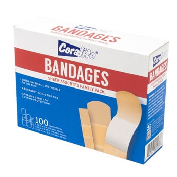 BANDAGES FAMILY PACK 100CT MIXED SIZE BOX, Case Pack of 48