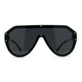 thumbnail image 2 of Mens Futuristic Shield Racer Rimless Sunglasses All Black, 2 of 4