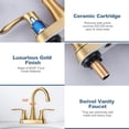 thumbnail image 5 of WOWOW 4 in. Centerset Double Handle 3 Holes High Arc Bathroom Faucet with Pop-Up Drain, 5 of 7